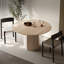 Treestory Round Rock plate Solid wood base plate Board-wood combined inner frame Travertine rock plate surface Dining table-614609752