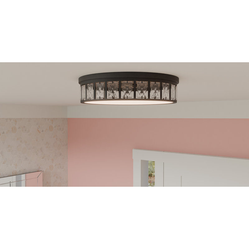 Danyiah Glass LED Flush Mount, Matte Black