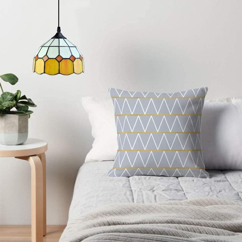 Luminaire suspendu en acier inoxydable à DEL 1 lumière Delehla, Jaune