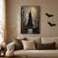 «Witch on Wooden Bridge in Moonlit Forest», art mural sur toile-1783529228