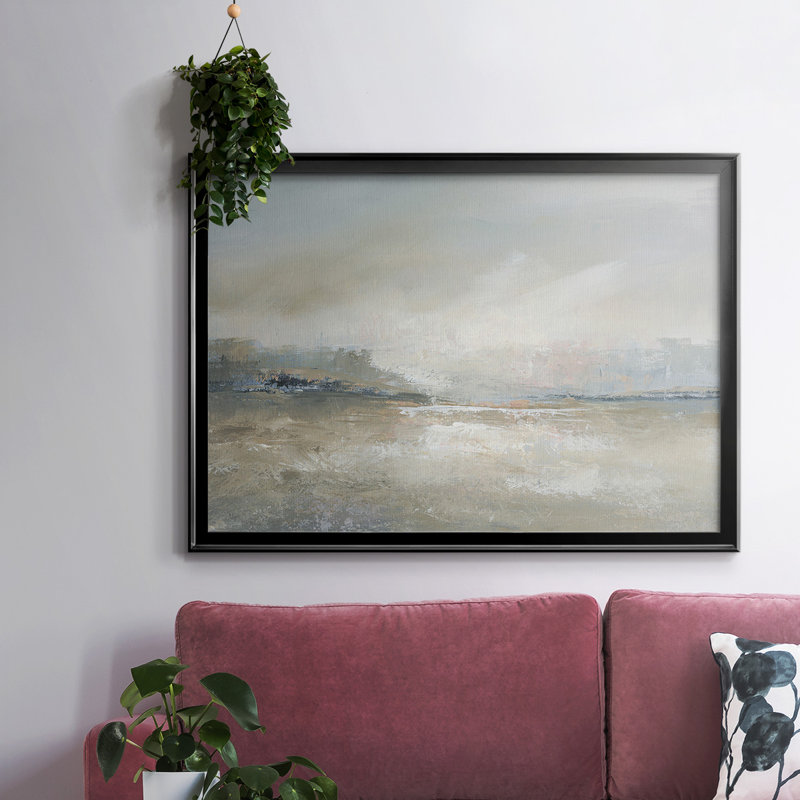 Toile tendue avec cadre Horizon Haze, Noir, H 26 po x l 38 po x P 1,5 po
