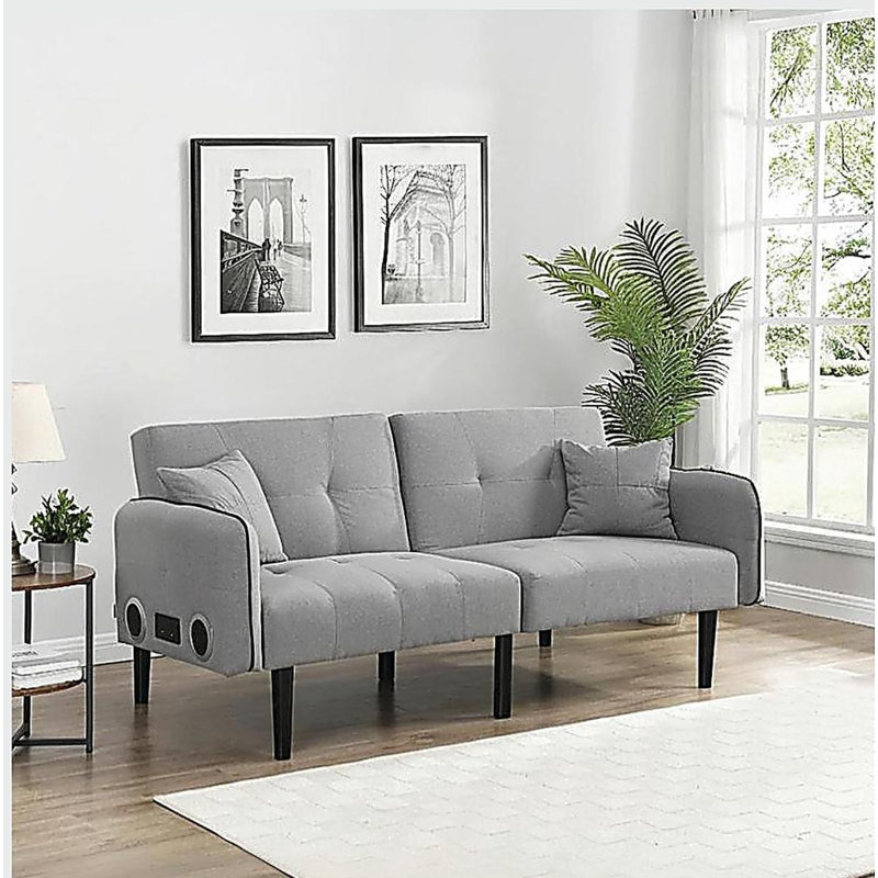 Folding Ottoman Sofa Bed with stereo (Gray)