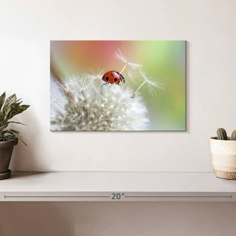 Harnek coccinelle sur pissenlit, H 8 po x l 12 po