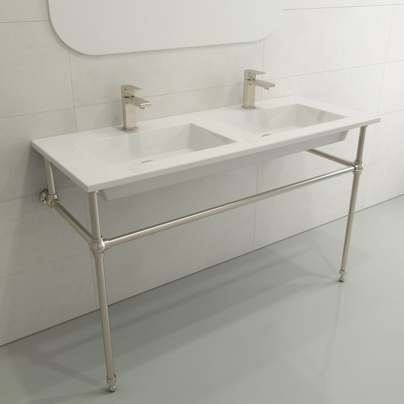 Ravenna 48'' L Bathroom Sink, White