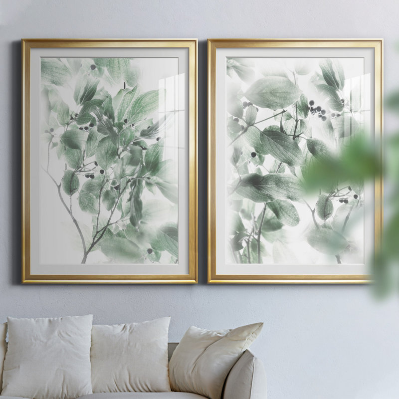 Irene Weisz - 2 Piece Print, 36.5" H x 26.5" W x 1" D, Gold Paper, White