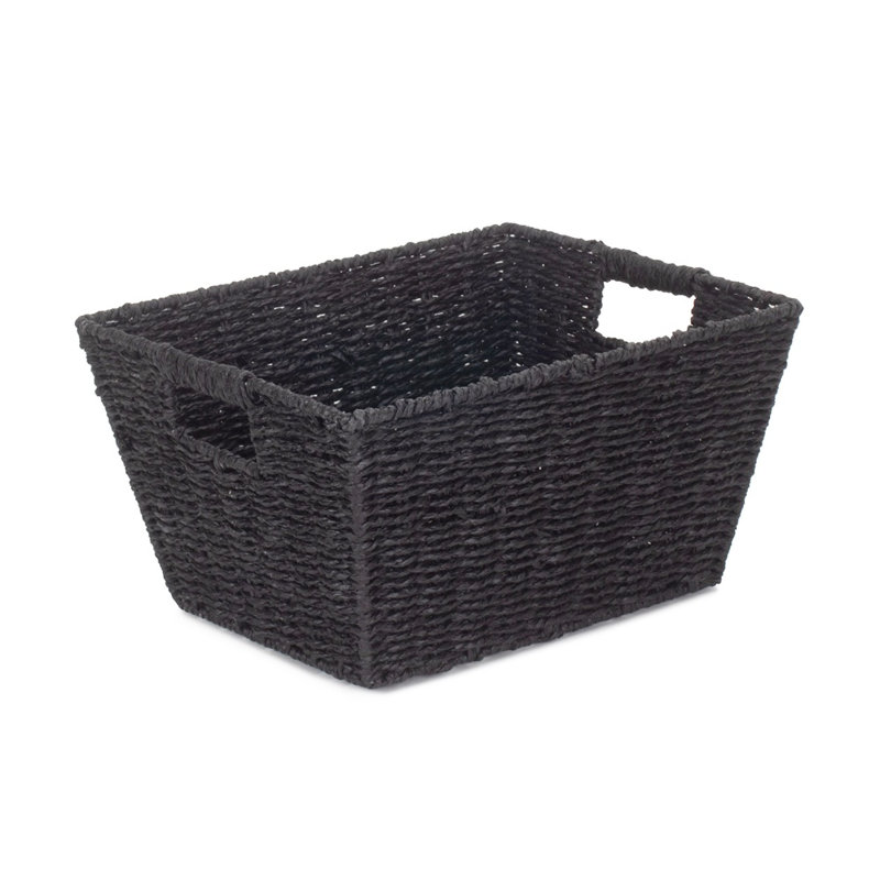 Bay Isle Home Wicker Box, 18cm H x 34cm W x 27cm D, Grey