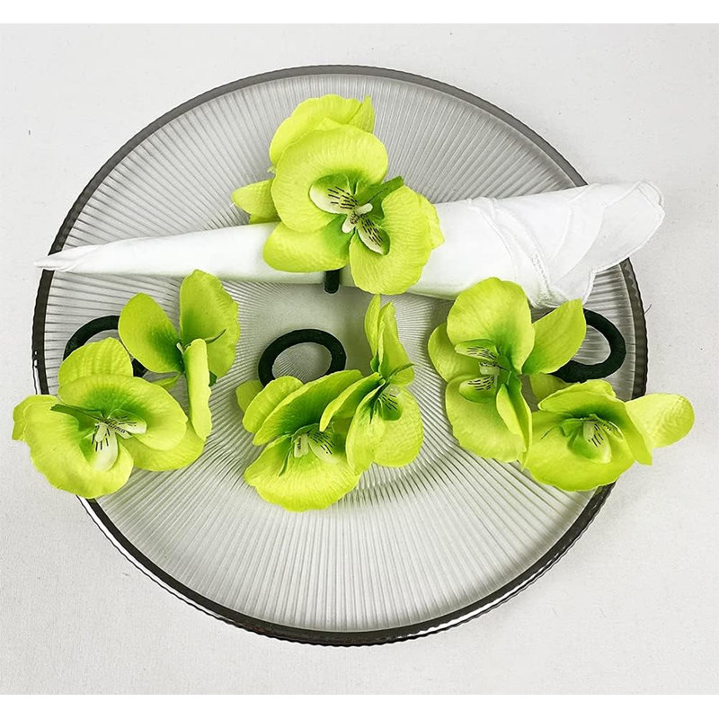 Plastique, anneau de serviette en tissu, Vert