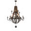 Lustre empire 12 lumières de style bougie avec détails en bois Aston-Jay