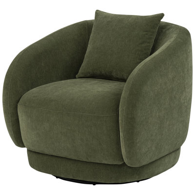 Arnaud Chenille Upholstered Swivel Accent Chair Green