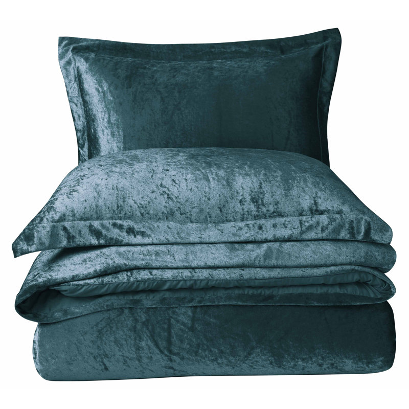 Ensemble de housse de couette en microfibre 3 pièces, Double grand, Bleu sarcelle
