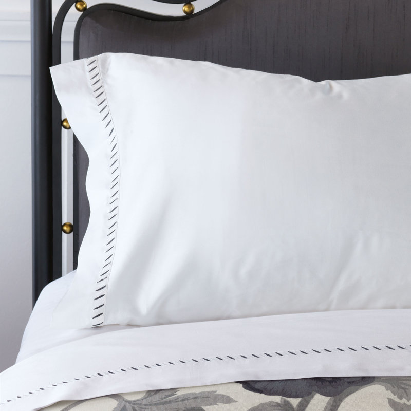Ona Charcoal Egyptian Cotton Sateen, Standard Pillowcase