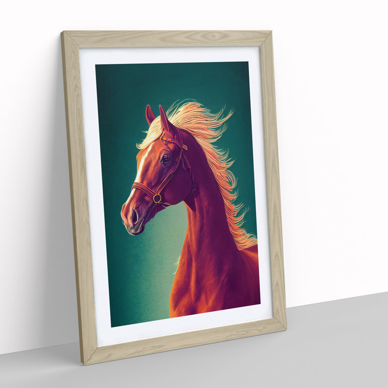 Beauty of a Horse - Wall Art, White, 64cm H x 46cm W x 2cm D, Oak
