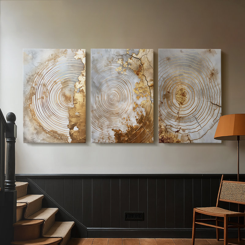 ABSTRACT Series CLxxi - Toile tendue sur mesure - 3 pièces, H 18 po x l 36 po