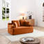 Canapé désossé avec 2 coussins supplémentaires, tissu en velours côtelé 5 places avec porte-gobelet et poche latérale avec revêtement de sol facile à installer, orange-129381566