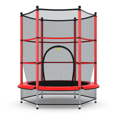 Addey Freeport Park 1.4cm Round Backyard Trampoline with Safety Enclosure
