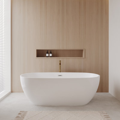 Juno 71'' x 32'' Freestanding Soaking Acrylic Bathtub with Faucet