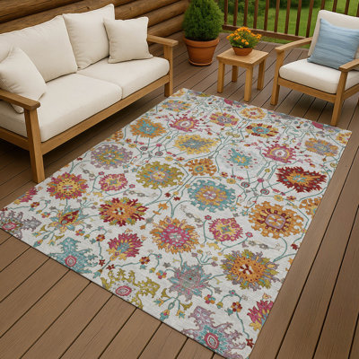 Machine Washable Indoor/Outdoor Mattera ACN2288 Damask Rug