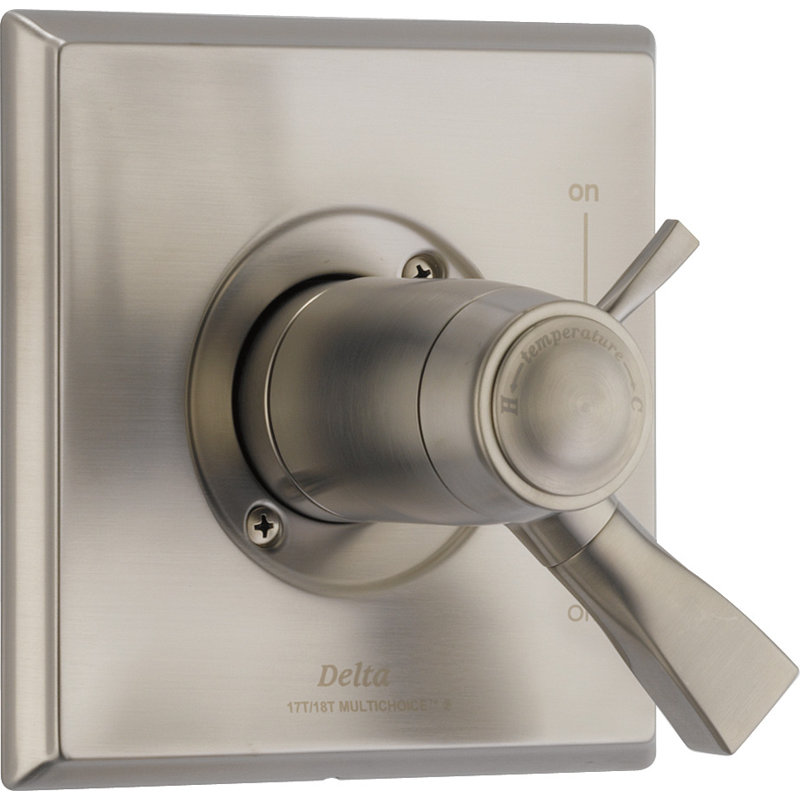 Robinet thermostatique pour baignoire et douche Dryden, ACIER INOXYDABLE SPOTSHIELD