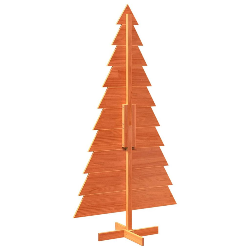 Wood Holiday Shaped Ornament, 180cm H x 92cm W x 50cm D, Wax Brown
