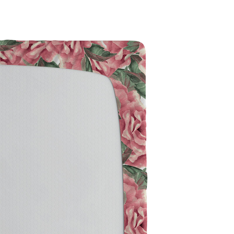Drap-housse Ambesonne, Rose pastel, vert réséda / floral, Drap-housse très grand californien