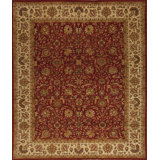 Empire Hand Knotted Wool Area Rug in Red