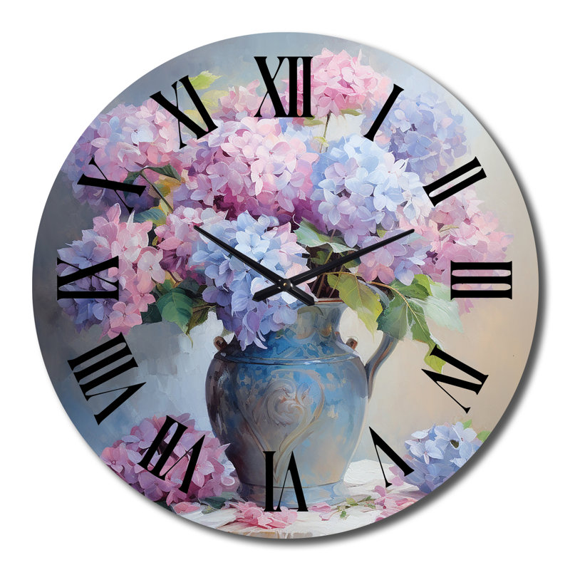 Horloge murale Tender Hydrangea, Grand