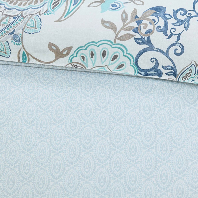 Housse de couette très grand / très grand - imprimé floral réversible, style, médaillon, motif inversé, comprend et 2 taies décoratives, look tendance (Information sur le produit