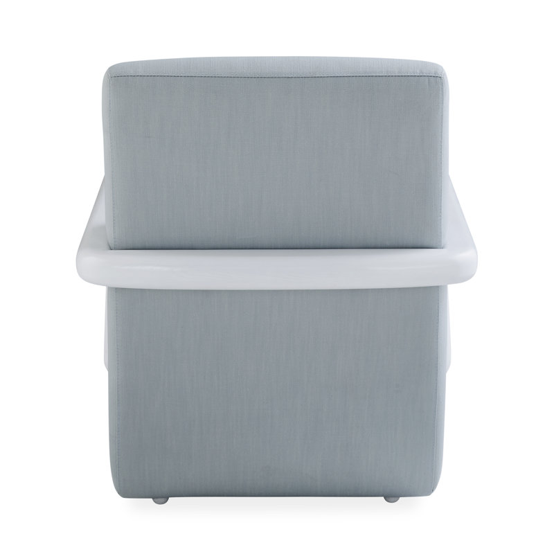 St. Germain Club Chair, Belfast Stone Viscose/Linen/Cotton/Acrylic, White/Sliver