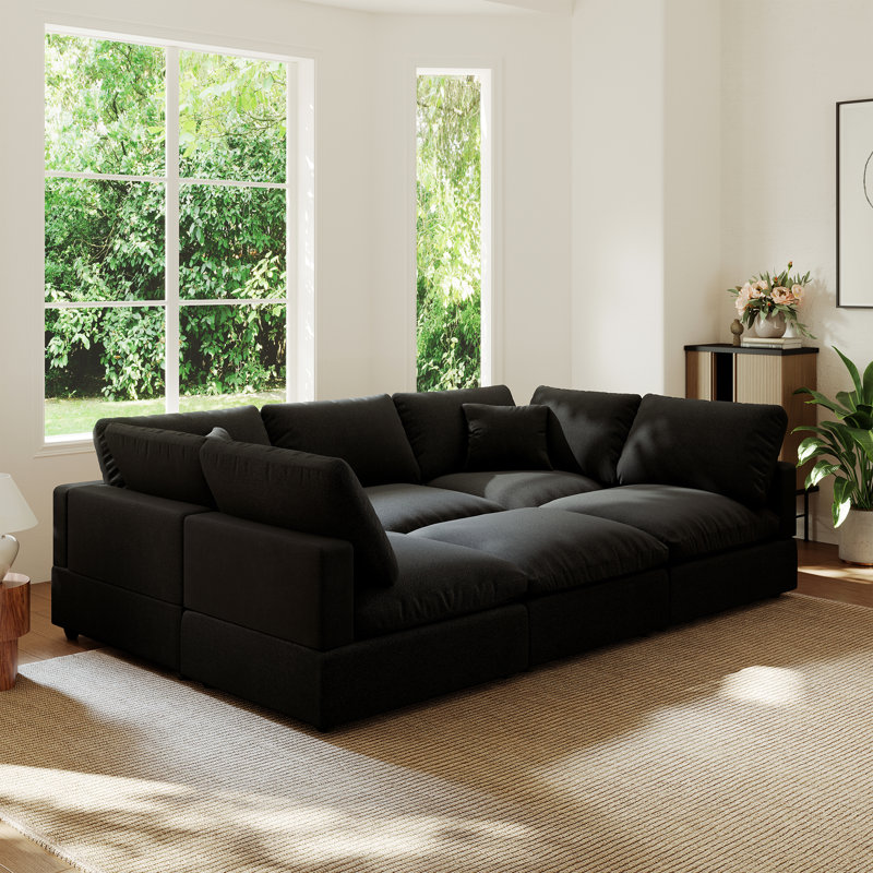Canapé rembourré, canapé modulaire Cloud Couch, Noir, noir, noir, noir