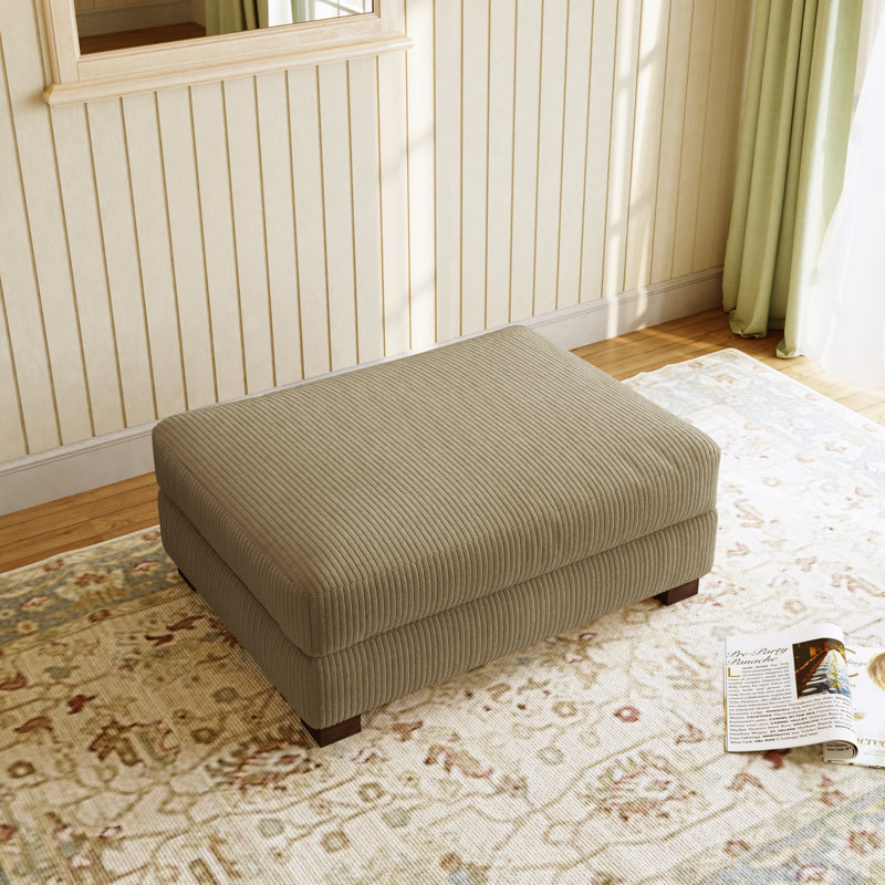 42.9cm Wide Rectangle Solid Colour Standard Ottoman, Carmel