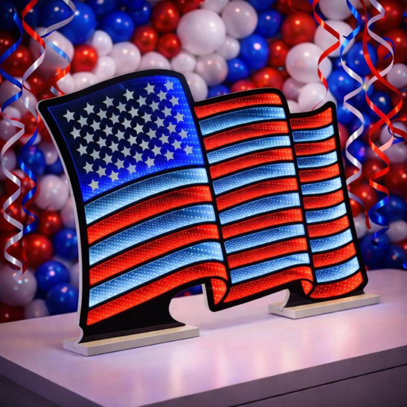 Waving American Flag Ekkolight 37.5"L
