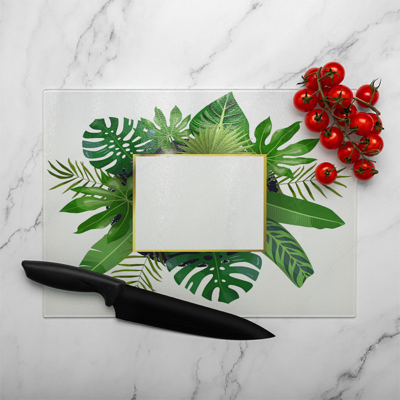 Botanical Frame Glass Chopping Board