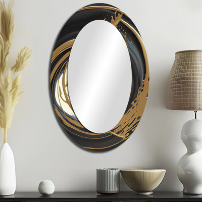 Miroir mural noir et doré II