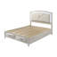 Grand lit Ramondi blanc antique avec rangement et DEL-277947214
