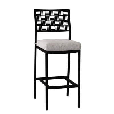 New Century Iron Outdoor 30.75'' Bar Stool with Cushion