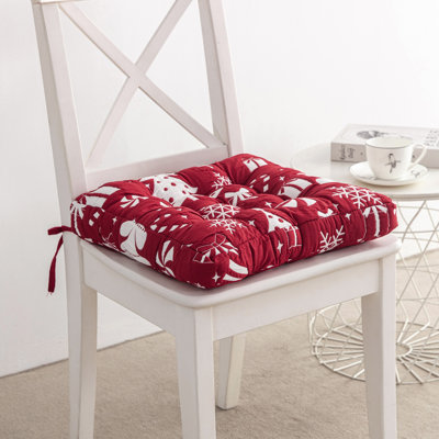 Coussin de chaise rouge « Peppermint Party » de Greenland Home Fashions, 45,7 x 45,7 x 5 cm