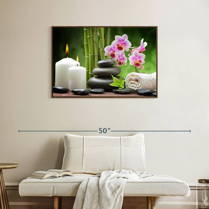 Zen Spa Indulgence, 37 po x 25 po, Cadre flottant noyer