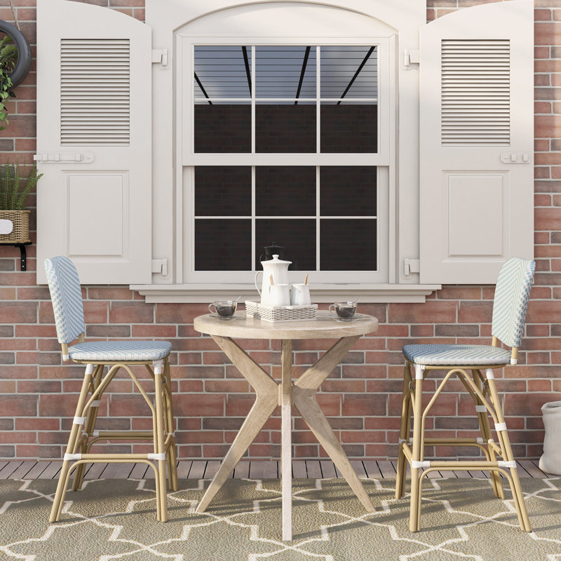 Fetzer 29.75" Patio Bar Stool, Blue