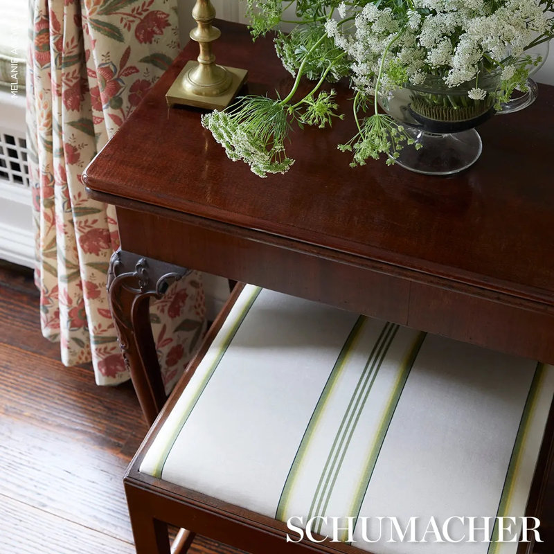Randolph Stripe Moiré Fabric, Magnolia
