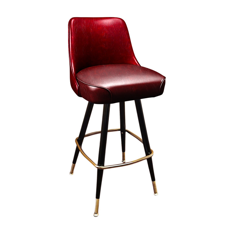 Outer Tufted Swivel Bar Stool, Red