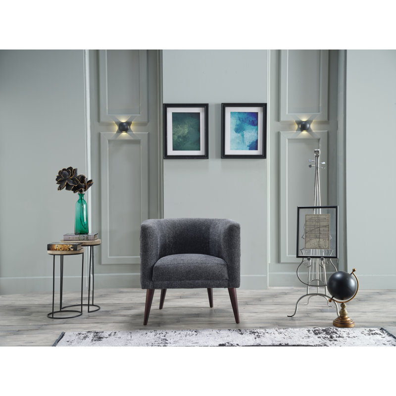 29'' Wide Barrel Chair, Gray