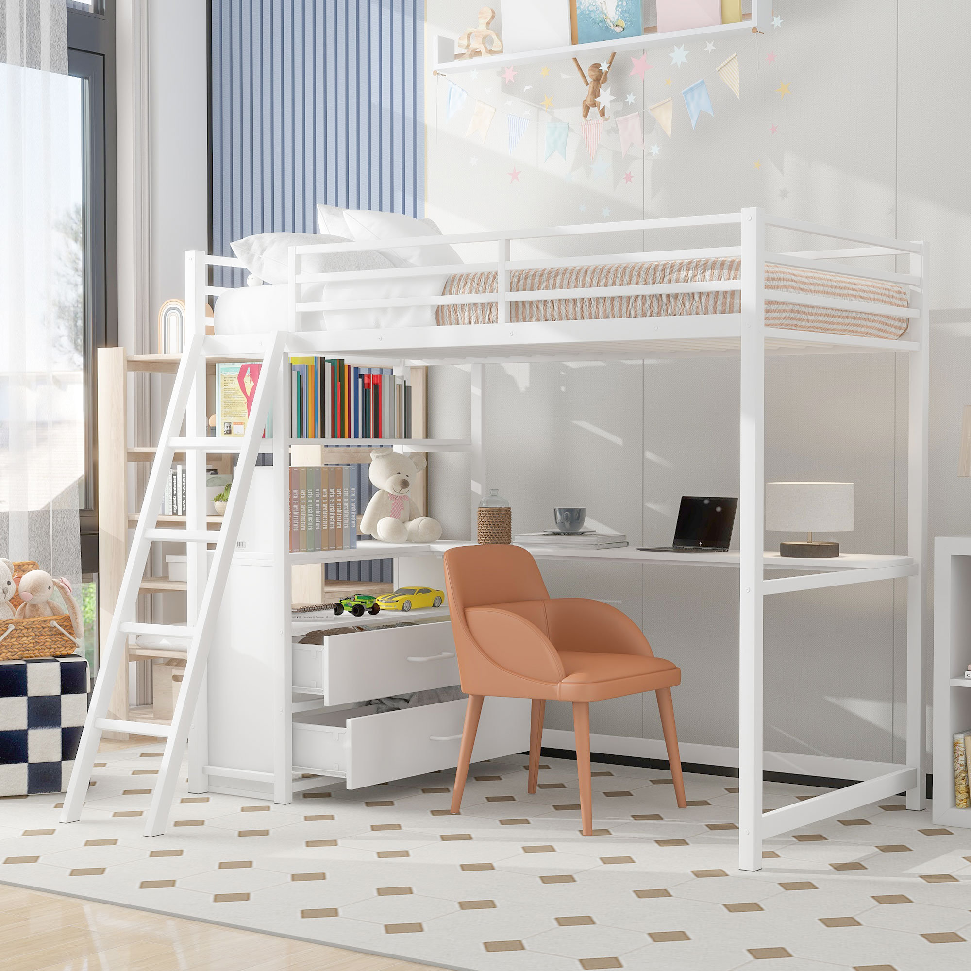 Harriet Bee Hidemasa Kids Twin Loft Bed 