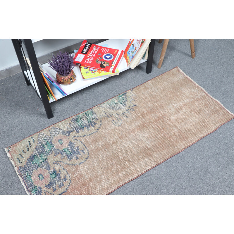 Handmade Vintage Turkish Rug With Soft Earth Tones And Floral Pattern For Aesthetic Bohemian Home Decor