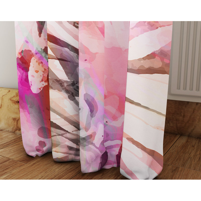 Paire de rideaux semi-transparents Watercolor Daisies, L 56 po x L 78 po