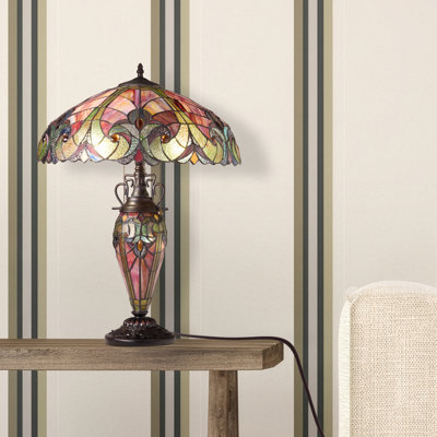 Lampe de table en verre coloré 24 po 