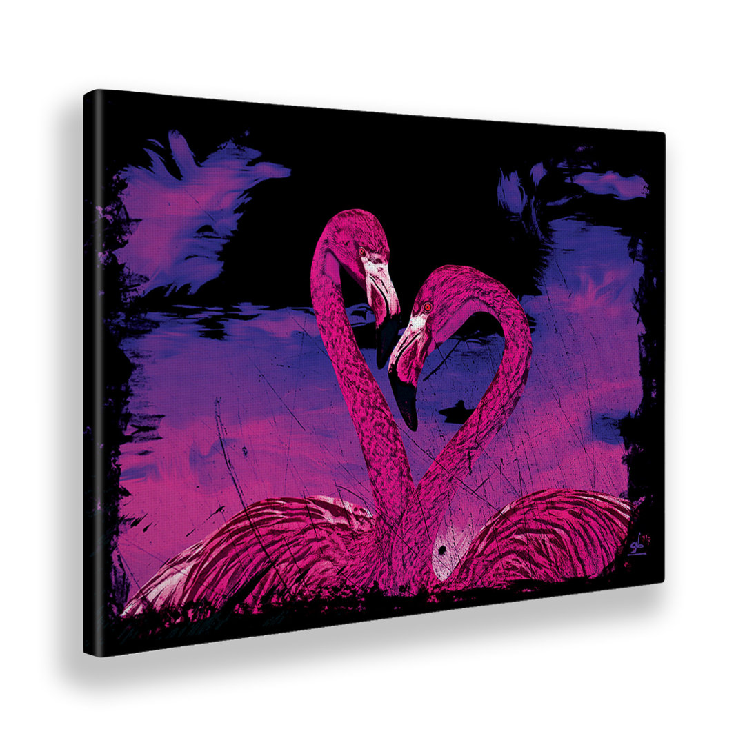 Kunstdruck Pink Flamingos von Giallobus