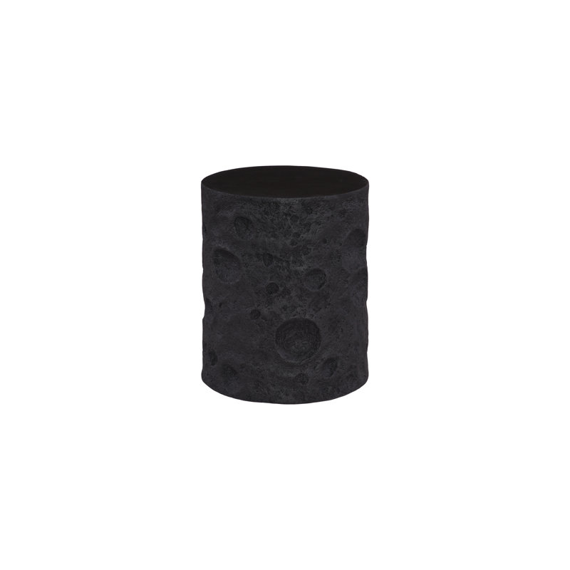 Crater Side Table, Black Stone, Black