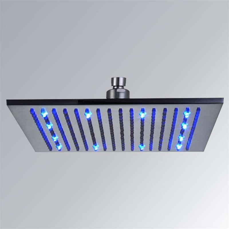 10"  Square LED Rain Shower Head, 10"