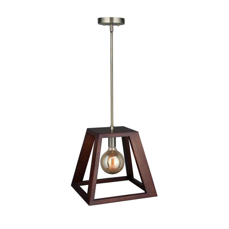 Luminaire suspendu géométrique à 1 lumière Cedric, Laiton