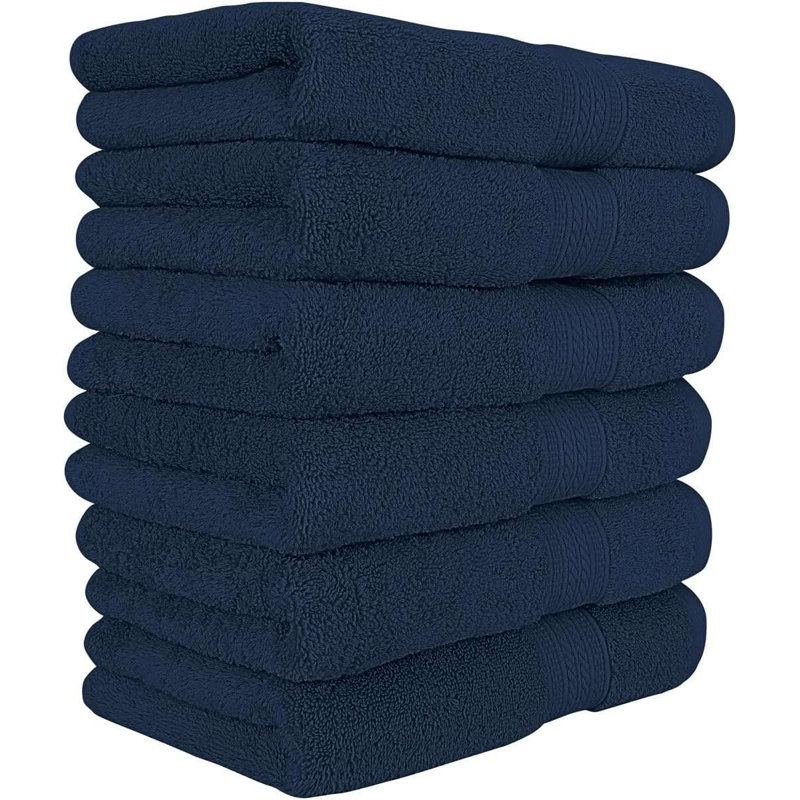 Ensemble de 6 serviettes de chambre Caila, Bleu marine